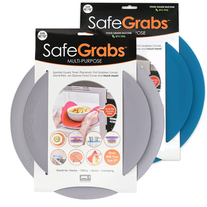 Safe Grabs: Silicone Microwave & Kitchen Mats | As Seen on Shark Tank | Mixed Color Sets