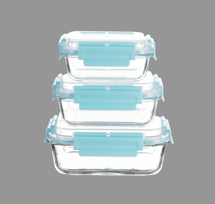 HI-TOP Lids With Pro Grade Removable Lockdown Levers (Rectangular 3 container set)