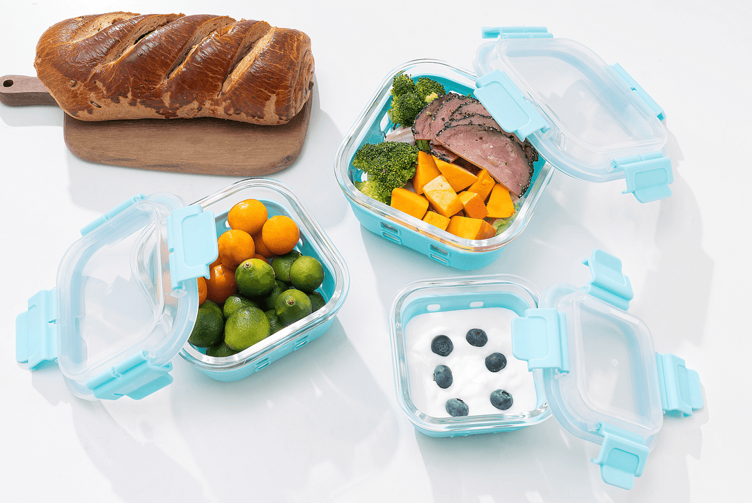 HI-TOP Lids With Pro Grade Removable Lockdown Levers & Silicone Sleeve (Square 3 container set)