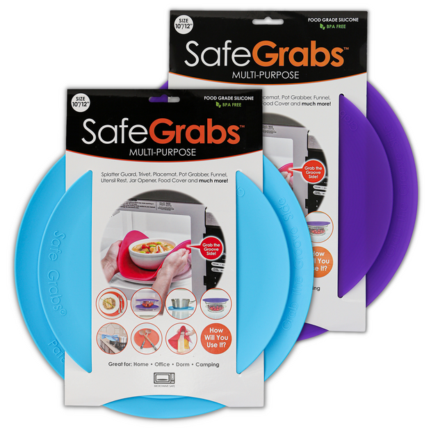Safe Grabs: Silicone Microwave & Kitchen Mats | As Seen on Shark Tank | Mixed Color Sets