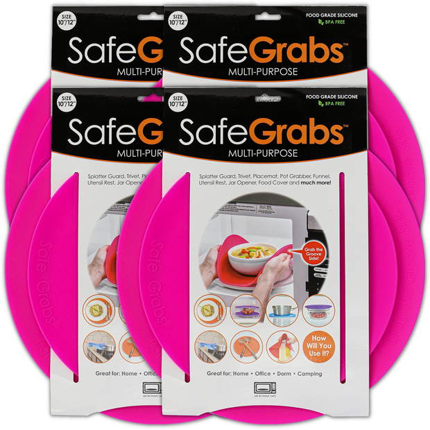 Safe Grabs: Multi-Purpose Silicone Original Microwave Mat from Shark Tank,  Splatter Guard, Trivet, Hot Pad, Pot Holder, Kitchen Tool (BPA-Free, Heat