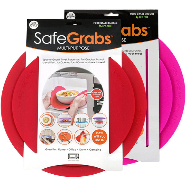 Safe Grabs: Silicone Microwave & Kitchen Mats | As Seen on Shark Tank | Mixed Color Sets